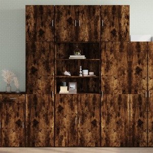 vidaXL Vysoká skrinka dymový dub 80x42,5x249 cm kompozitné drevo