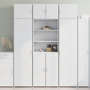 vidaXL Vysoká skrinka biela 70x42,5x185 cm kompozitné drevo