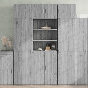 vidaXL Vysoká skrinka sivá sonoma 70x42,5x185 cm kompozitné drevo