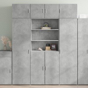 vidaXL Vysoká skrinka sivá 80x42,5x185 cm kompozitné drevo