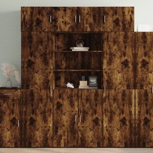 vidaXL Vysoká skrinka dymový dub 80x42,5x185 cm kompozitné drevo
