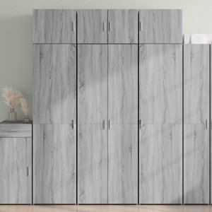 vidaXL Vysoká skrinka sivá sonoma 70x42,5x185 cm kompozitné drevo