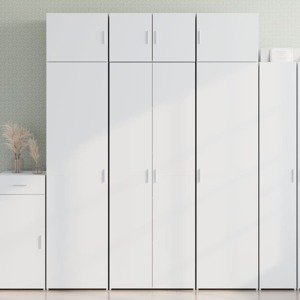 vidaXL Vysoká skrinka biela 70x42,5x185 cm kompozitné drevo