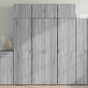vidaXL Vysoká skrinka sivá sonoma 70x42,5x185 cm kompozitné drevo