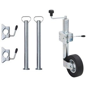 vidaXL Oporné koleso na príves 60 mm 2 oporné tyče a 3 delené svorky