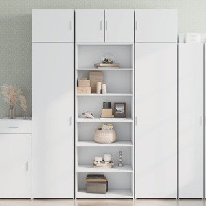 vidaXL Vysoká skrinka biela 70x41x185 cm kompozitné drevo