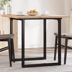 vidaXL Jedálenský stolík v tvare O 90x90x75,5 cm borovica a oceľ