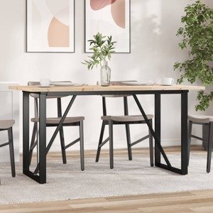 vidaXL Jedálenský stolík v tvare O 140x80x75,5 cm borovica a oceľ