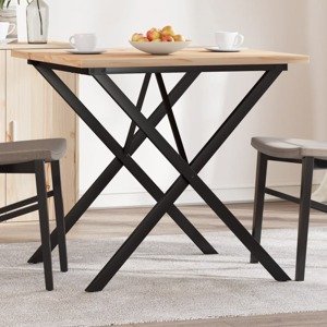 vidaXL Jedálenský stolík v tvare X 80x80x75,5 cm borovica a oceľ