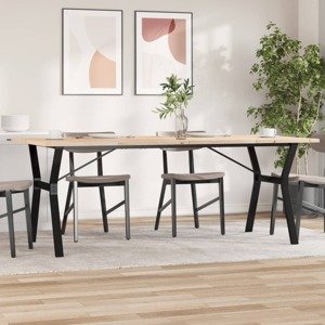vidaXL Jedálenský stolík v tvare Y 200x100x75,5 cm borovica a oceľ