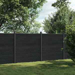 vidaXL Sada plotových panelov sivá 353x186 cm WPC