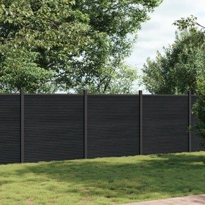 vidaXL Plotový panel sivý 526x186 cm WPC
