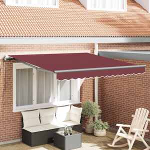 vidaXL Automaticky zaťahovacia markíza burgundská 300x250 cm