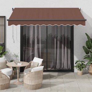 vidaXL Automaticky zaťahovacia markíza hnedá 350x250 cm