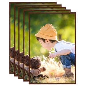 vidaXL Fotorámiky na stenu alebo stôl 5 ks bronzové 50x70 cm MDF
