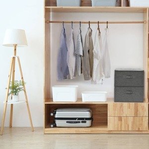 vidaXL Úložné boxy 2 ks látkové 43x34x23 cm antracitové