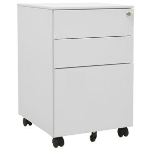 vidaXL Mobilná kartotéka bledosivá 39x45x60 cm oceľ