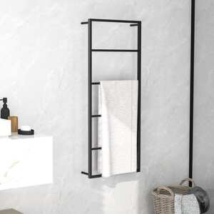 vidaXL Stojan na uteráky čierny 45x10x115 cm oceľ