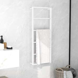 vidaXL Stojan na uteráky biely 45x10x115 cm oceľ