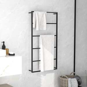 vidaXL Stojan na uteráky čierny 60x10x116 cm oceľ