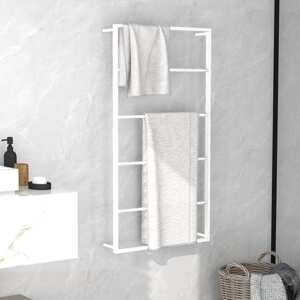 vidaXL Stojan na uteráky biely 60x10x116 cm oceľ