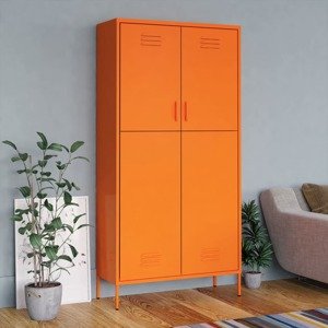 vidaXL Skriňa oranžová 90x50x180 cm oceľová
