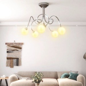 vidaXL Stropná lampa s guľatými sklenenými tienidlami na 5 LED G9