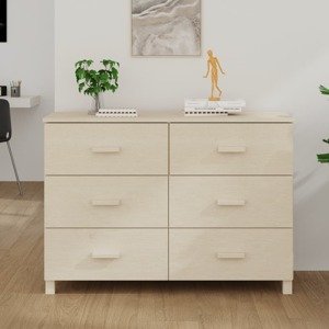 vidaXL Komoda HAMAR, medovo hnedá 113x40x80 cm, borovicový masív