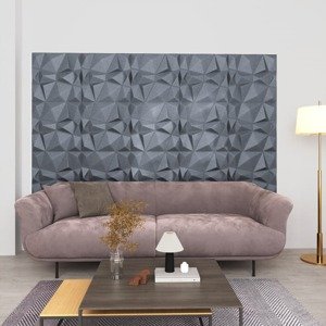 vidaXL 3D nástenné panely 12 ks 50x50 cm, diamantové, sivé 3 m²