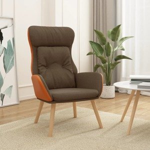 vidaXL Relaxačné kreslo hnedé látka a PVC