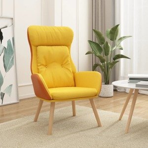 vidaXL Relaxačné kreslo horčicovo-žlté látka a PVC