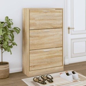 vidaXL Botník dymový dub 63x24x103 cm spracované drevo