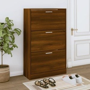 vidaXL Botník hnedý dub 63x24x103 cm spracované drevo