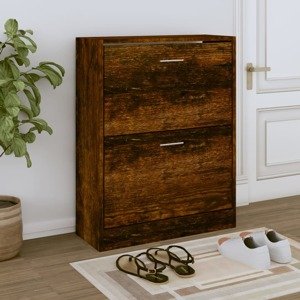 vidaXL Botník dymový dub 63x24x81 cm spracované drevo