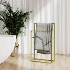 vidaXL Voľne stojaci stojan na uteráky zlatý 48x24x78,5 cm železo
