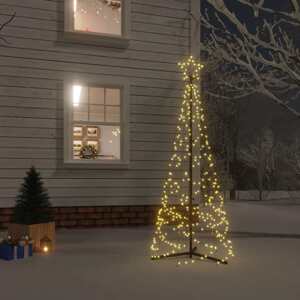vidaXL Vianočný stromček, kužeľ, teplý biely 200 LED 70x180 cm