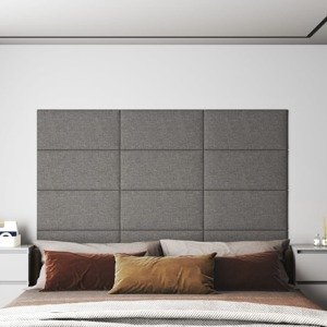 vidaXL Nástenné panely 12 ks bledosivé 60x30 cm látka 2,16 m²