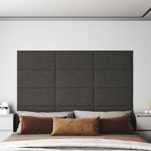 vidaXL Nástenné panely 12 ks tmavosivé 60x30 cm látka 2,16 m²