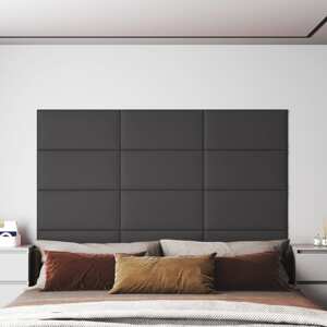 vidaXL Nástenné panely 12 ks sivé 60x30 cm umelá koža 2,16 m²