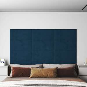 vidaXL Nástenné panely 12 ks modré 60x30 cm zamat 2,16 m²