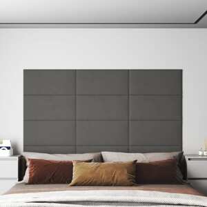 vidaXL Nástenné panely 12 ks tmavosivé 60x30 cm zamat 2,16 m²