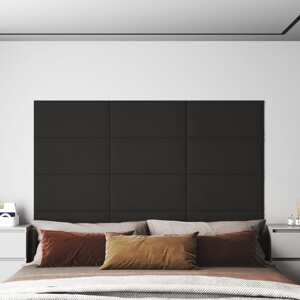 vidaXL Nástenné panely 12 ks čierne 60x30 cm zamat 2,16 m²