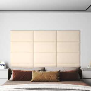 vidaXL Nástenné panely 12 ks krémové 60x30 cm zamat 2,16 m²