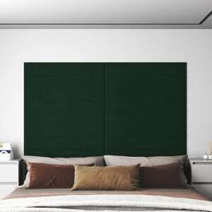 vidaXL Nástenné panely 12 ks tmavozelené 90x15 cm zamatové 1,62 m²
