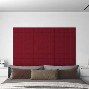 vidaXL Nástenné panely 12 ks vínovo-červené 60x30 cm zamat 2,16 m²