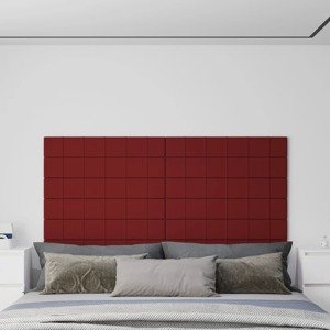 vidaXL Nástenné panely 12 ks vínovo-červené 90x15 cm látka 1,62 m²