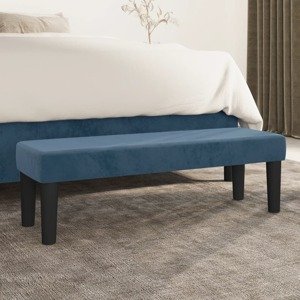 vidaXL Lavička tmavomodrá 100x30x30 cm zamat
