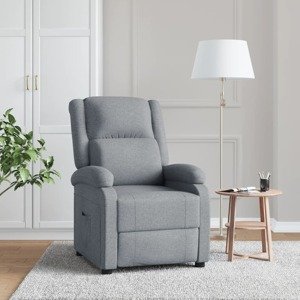 vidaXL Sklápacie kreslo bledosivé látkové