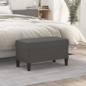 vidaXL Lavička sivá 70x35x41 cm umelá koža