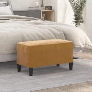 vidaXL Lavička hnedá 70x35x41 cm zamat